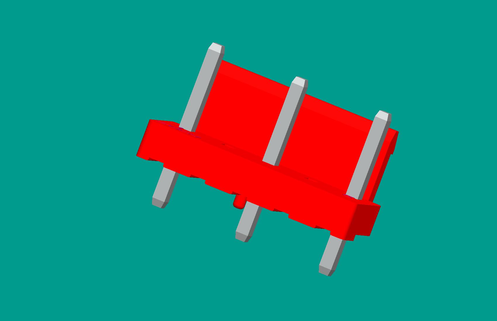 VH-5A3D1（半包防呆柱D1型）立式針座紅色/高灼熱絲(缺第2、4針)